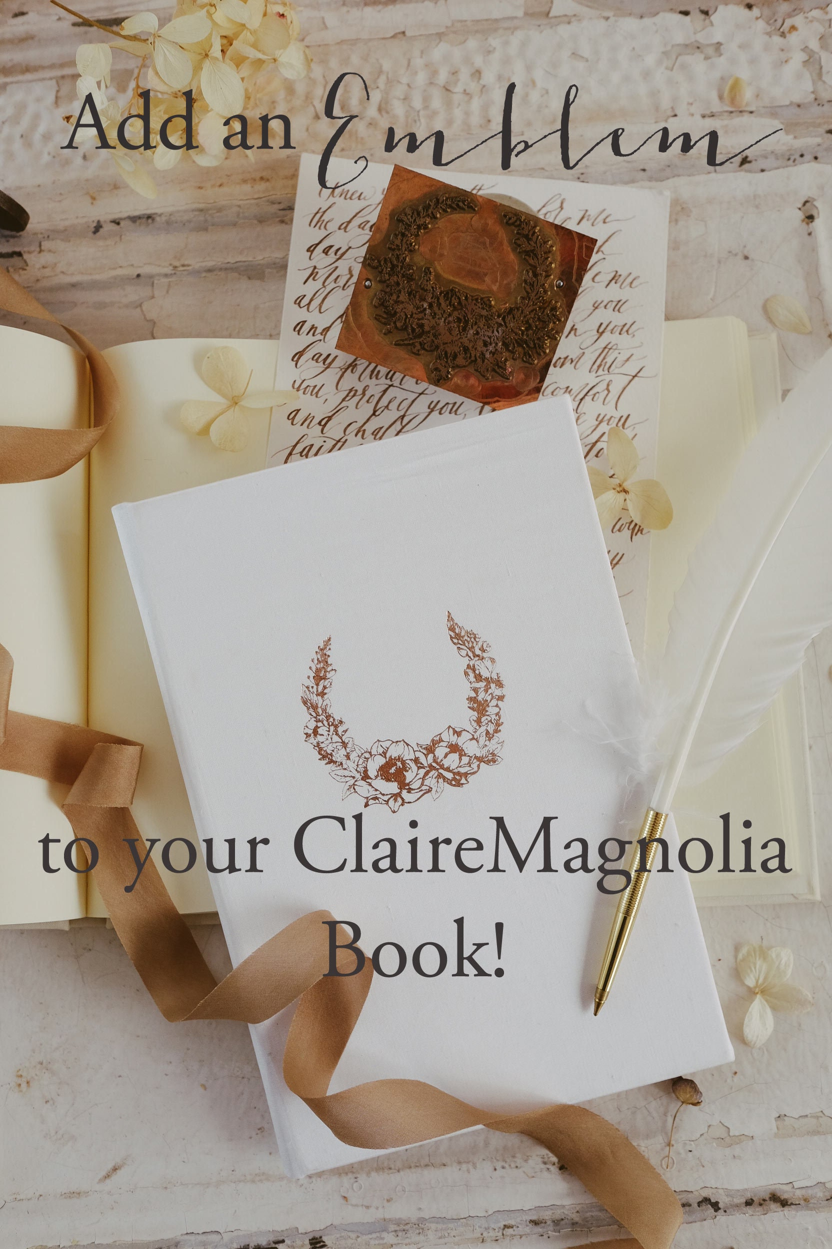 Add a Wedding Emblem to your ClaireMagnolia Book