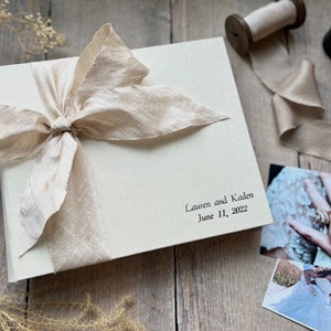 Silk Wedding Guest Book - Silk Dupioni Bow by Claire Magnolia