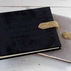 The Beaded Velvet Book Wedding Album or Guest Book with Gold Beaded Closure image 2