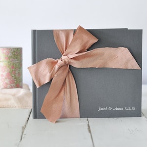 Silk Wedding Guest Book Silk Dupioni Bow by Claire Magnolia image 5