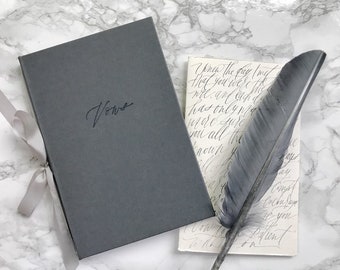Wedding Vows Book with Silk Ribbon or Metallic Ribbon - by Claire Magnolia
