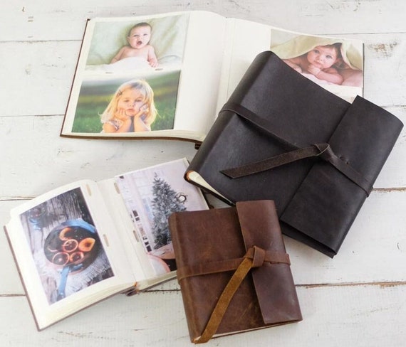 Refillable Leather Portfolio With Clear Sleeves, Leather Scrapbook, Work,  Art or Photography Portfolio by Clairemagnolia 