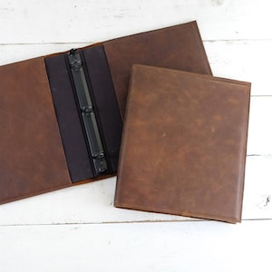 Leather 3-Ring Binder, Refillable Leather Organizational Binder - by ClaireMagnolia