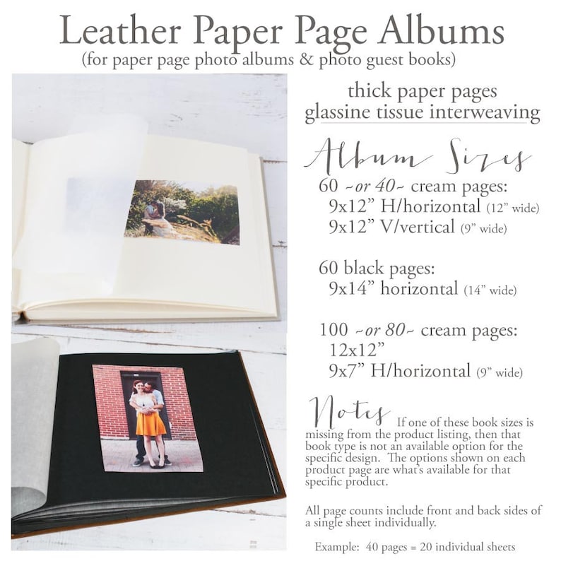 Leather Photo Album rustic leather album w/wrap tie closure, for Family Photo Album, Wedding Album, Travel Album Claire Magnolia image 10