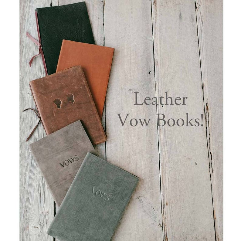 Leather Vow Book, Vow Book Rustic the perfect Wedding Keepsake & Wedding Officiant Book image 6