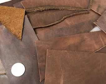 Premium Brown Leather Scraps and Remnants -Rustic Brown & More Colors!