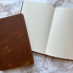 One of a kind! Medium Size 7x5&quot; Leather Journal w/Cream Pages - slightly imperfect & ready to ship