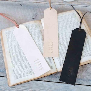 Personalized Leather Bookmark, Bookmark with Initials, Custom Leather Bookmark - by ClaireMagnolia