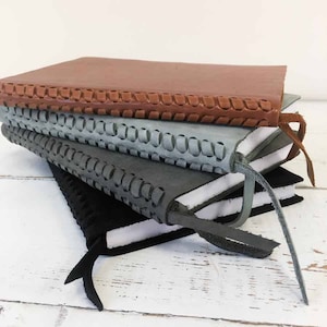 Leather Writing Journal with Fishtail Braided Spine