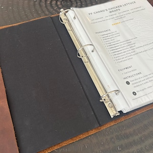 Recipe Binder with Clear Sleeves, Natural Leather Family Recipe Book, Personalized Couple Wedding Gift, Housewarming Gift - ClaireMagnolia image 10