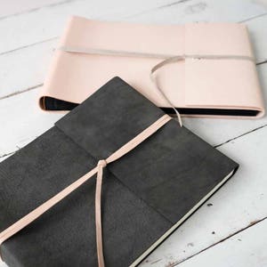 Blush Leather Album Modern Wrap Style in Blush or Gray Natural Leather image 6