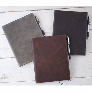 Refillable Leather Composition Notebook Holder, Personalized Refillable Notebook - by ClaireMagnolia