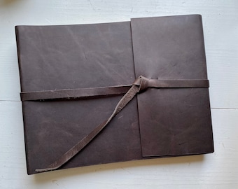 One-of-a-Kind! Leather Album w/Wrap & Flap