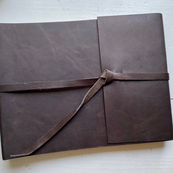 One-of-a-Kind! Leather Album w/Wrap & Flap