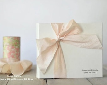 Wedding Photo Album - Wedding Book - Silk Dupioni Bow by Claire Magnolia