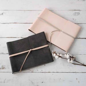 Blush Leather Album Modern Wrap Style in Blush or Gray Natural Leather image 1