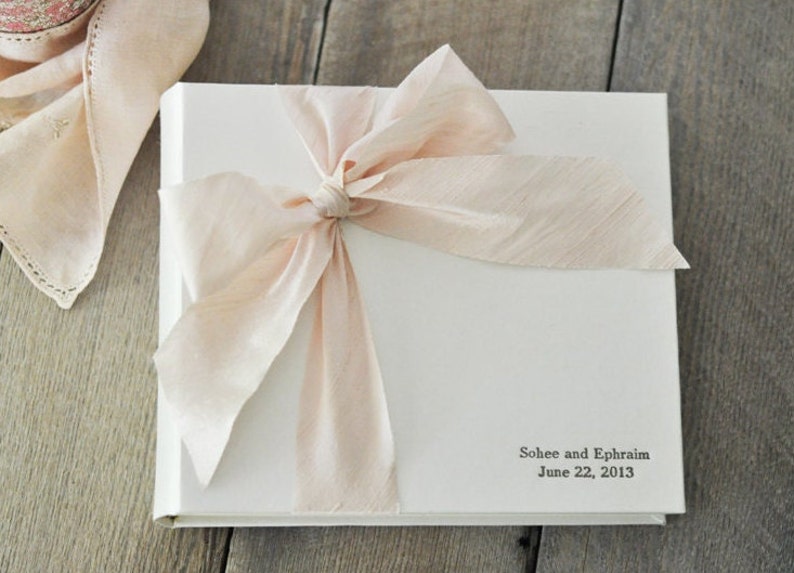 Photo Booth Guest Book, the perfect Wedding Guest Book Silk Dupioni Bow by Claire Magnolia. image 2