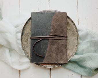 Inside Out Leather Sketchbook or Journal - Genuine Leather Sketchbook/Journal - ClaireMagnolia