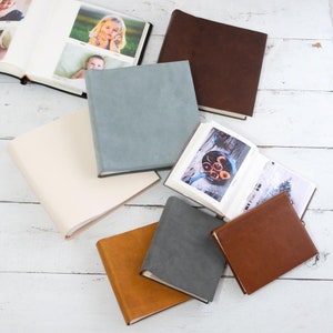 Álbum de fotos clásico de cuero suave con fundas transparentes, fotos de bolsillo de 4 x 6, para álbum de fotos familiar, álbum de bodas, de ClaireMagnolia
