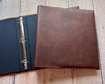 Leather 3-Ring Binder, Refillable Leather Organizational Binder - by ClaireMagnolia
