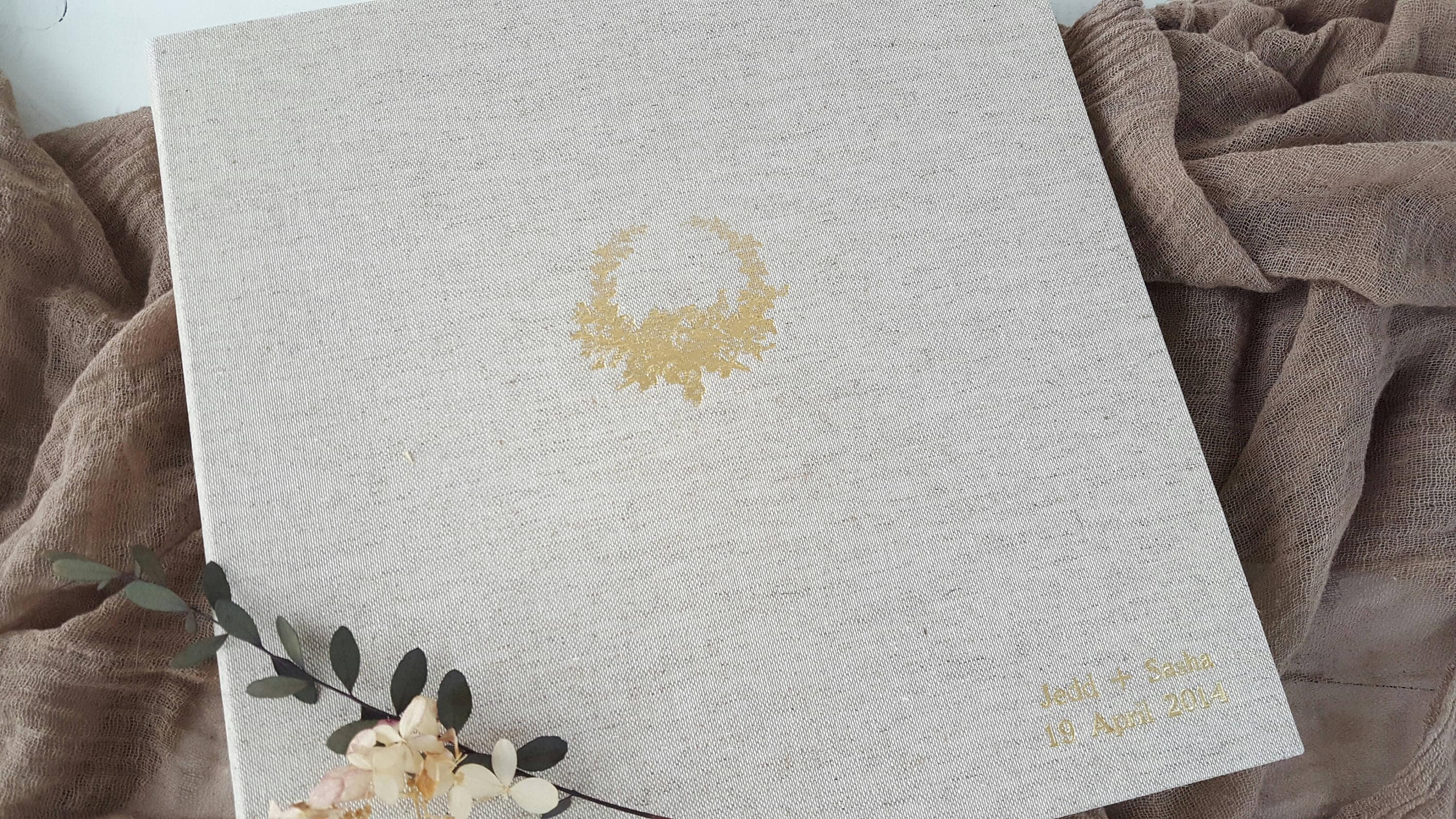 Personalized Linen Guest Book Natural Linen Guest Book with Etsy