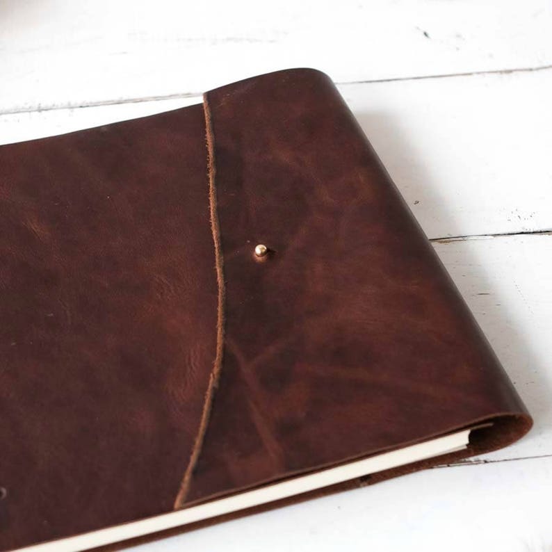 Rugged Leather Book, a Rustic Wedding Photo Album, a Leather Album w/ Rivet Closure by ClaireMagnolia image 4