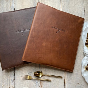 Recipe Card Binder, Natural Leather 3 Ring Binder, Family Recipe Book by ClaireMagnolia image 1