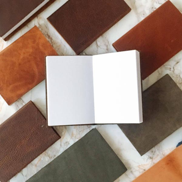 Mini Sketchbooks & Pocket Journals - Handmade with Natural Leather - by ClaireMagnolia