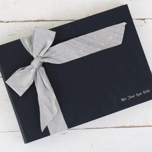 Boudoir Photo Book - Personalized Photo Album - Silk Dupioni Bow by Claire Magnolia