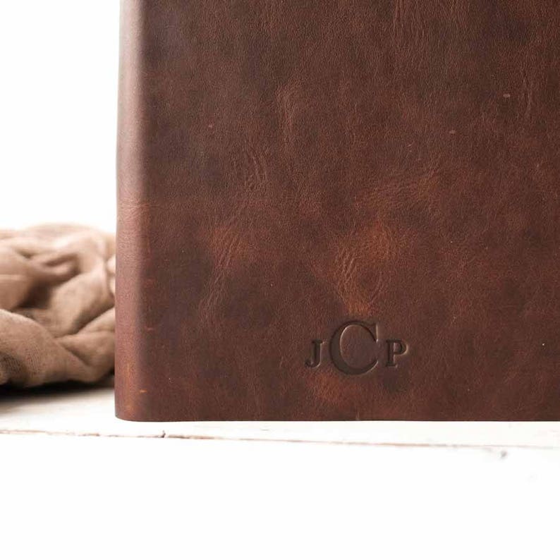 Rugged Leather Book, a Rustic Wedding Photo Album, a Leather Album w/ Rivet Closure by ClaireMagnolia image 3