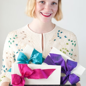 Custom Wedding Guestbook - Wedding Album - Silk Dupioni Bow by Claire Magnolia