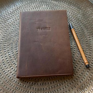 Leather Travel Journal, Personalized Travel Diary, Travel Gift, Vacation Journal, Adventure Journal by ClaireMagnolia