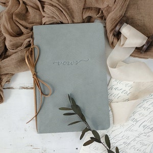 Leather Vow Book, Vow Book Rustic the perfect Wedding Keepsake & Wedding Officiant Book image 3