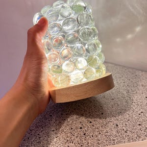 Desk lamp - Handmade Crystal Bubble Glass Lamp – Warm Ambient Light-Table Lamp-Bedroom Lamp- Lamp shades-bedside lamps — table lamps