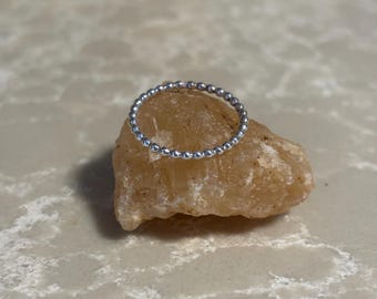 Sterling Silver Beaded Stackable Ring