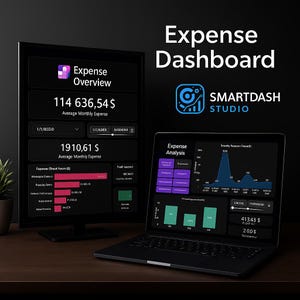 Tableau de bord Power BI – Dépenses Mensuelles | Suivi des Factures and Charges | Source Excel & Google Sheets