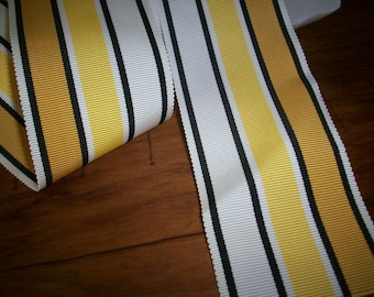 2 yards antique striped grosgrain ribbon 2 "