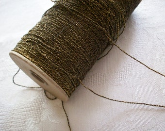 5 yds. of antique dark gold tiny cord french 1920s