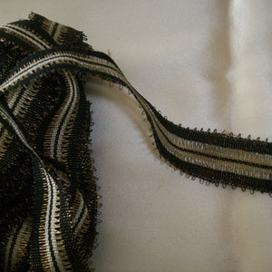50&quot; last length 1920s antique silk/metal  French ribbon
