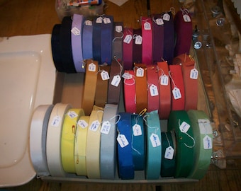 7 yds. of petersham cotton/rayon vintage millinery ribbon 7/8"/1"