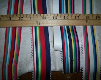 vintage picot edged striped grosgrain ribbon yardage