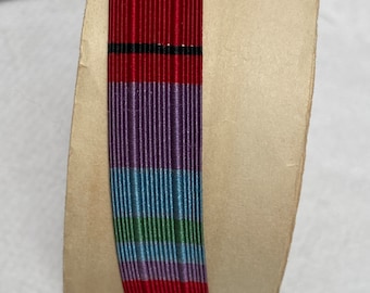Vertical Stripe vintage millinery ribbon textured 1/2"