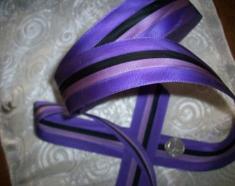 antique striped grosgrain ribbon 1 1/2", wonderful colors