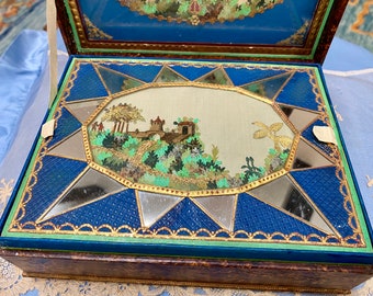 Breathtaking true antique incredible sewing box German