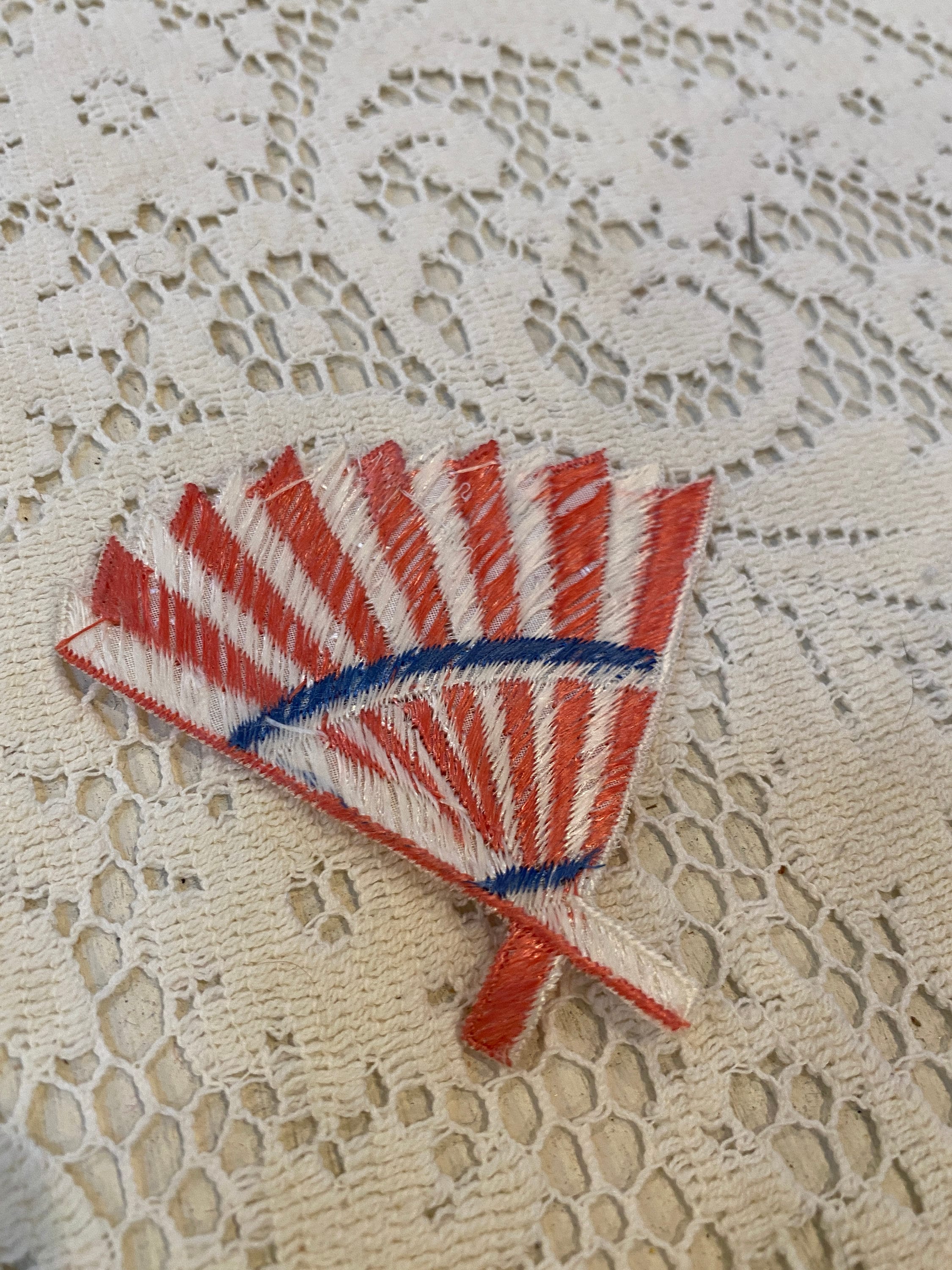 1 Piece Antique Pink Fan Applique - Etsy