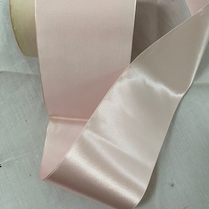 Blush color vintage satin silky rayon ribbon 3&quot; wide