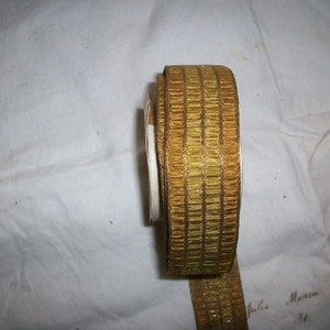 1 foot of a Rare antique silk and metal German ribbon
