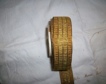 1 foot of a Rare antique silk and metal German ribbon