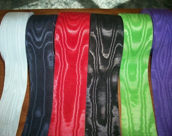 Moire faille ribbon cotton/rayon antique