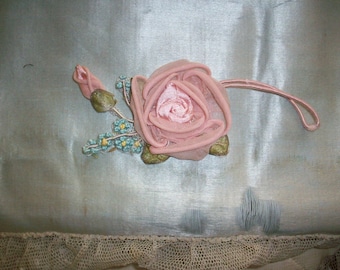 Beautiful antique ribbon work of organdy and silk satin authentic 1920s